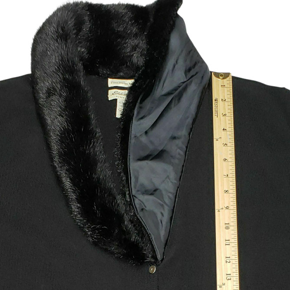 Vintage Eddie Bauer Tall XL Black Merino Wool Sweater Fine Italian Wool 90s Vibe - Picture 6 of 10